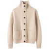 Autumn/Winter 2026 Women's Cashmere Lapel Cardigan - Ribbed Knit Single-Breasted Jacket