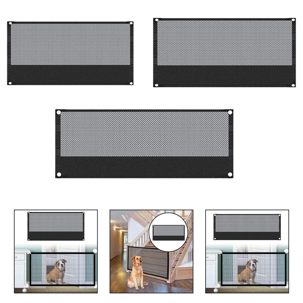 Multifunction Pet Gate Nylon Dog Barrier Indoor Outdoor Fence Protective Mesh for Kids and Animal Safety