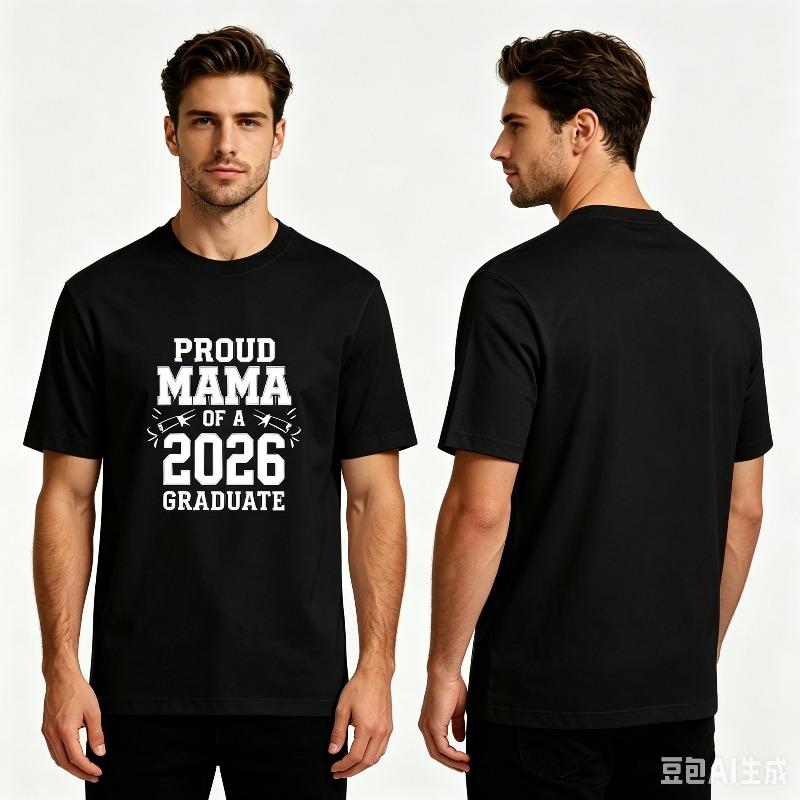 Proud Mama Of A 2026 Graduate Tshirt Family Graduation Gift Graphic Tee Casual Top For Unisex