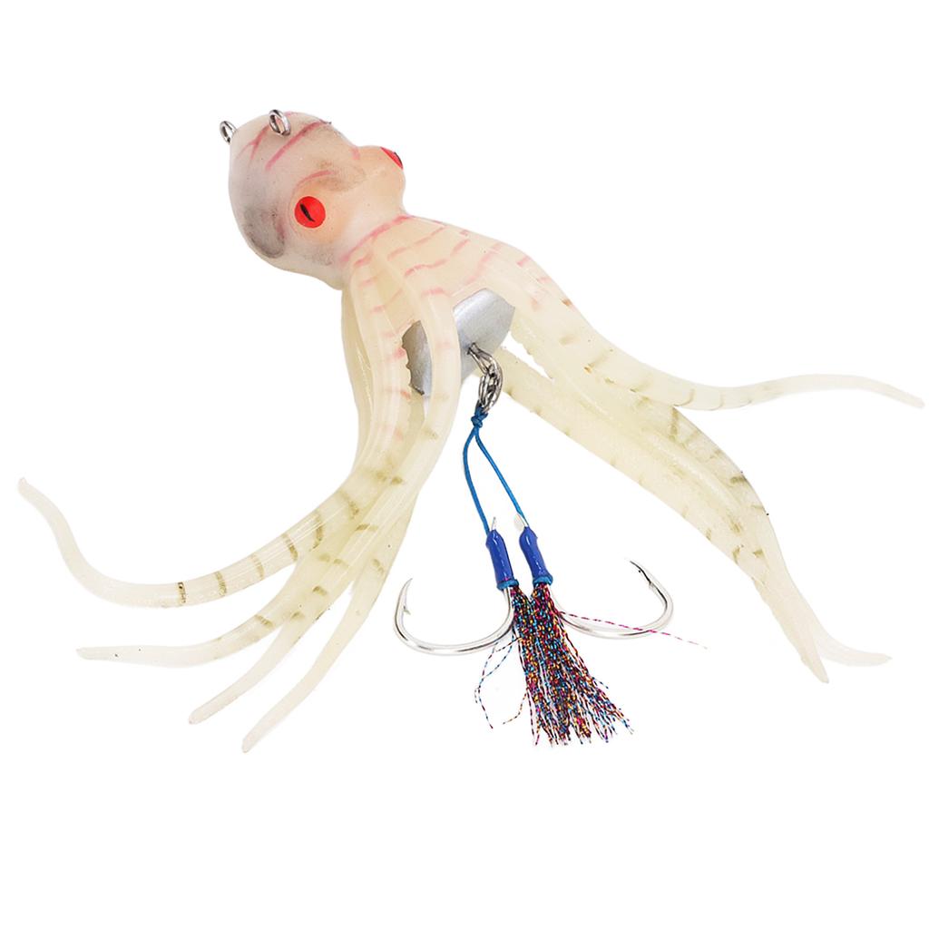 Octopus Simulation Fishing Rigs Luminous Skirt Trolling Fishing Lure Bait Rigs with Trapping Ink for Freshwater Seawater