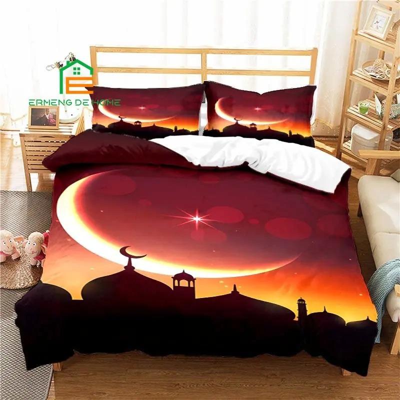 Muslimský Vzor Povlečení pro Dospělé Dětská Postelová Sada Hra Přikrývka Povlak na Přikrývku Ložní Sada