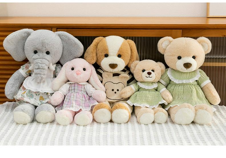 Cute Jenny Animal Figurines: Realistic Elephants, Rabbits, Bears - Plush Toys & Cushions for Gifts & Decor