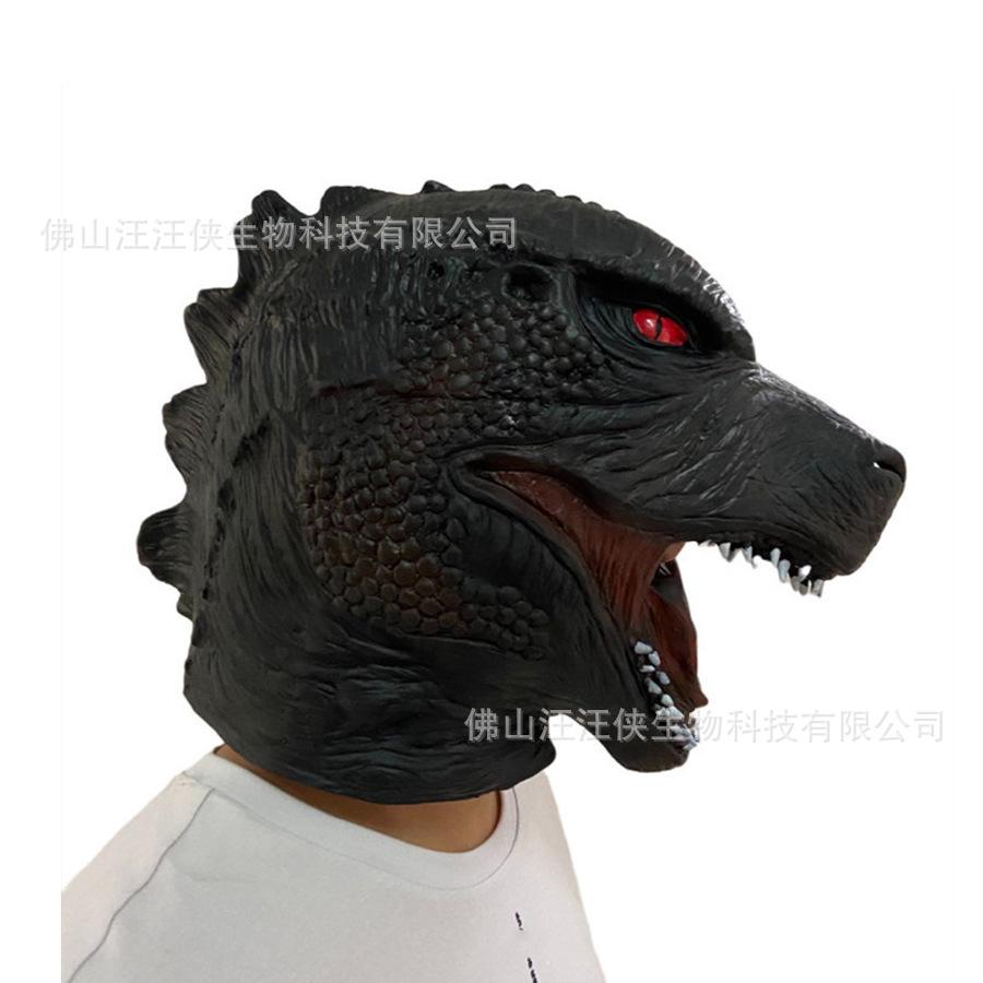 Godzilla mask, King Kong gorilla headgear, full-face latex animal costume for Halloween, Tyrannosaurus Rex prop