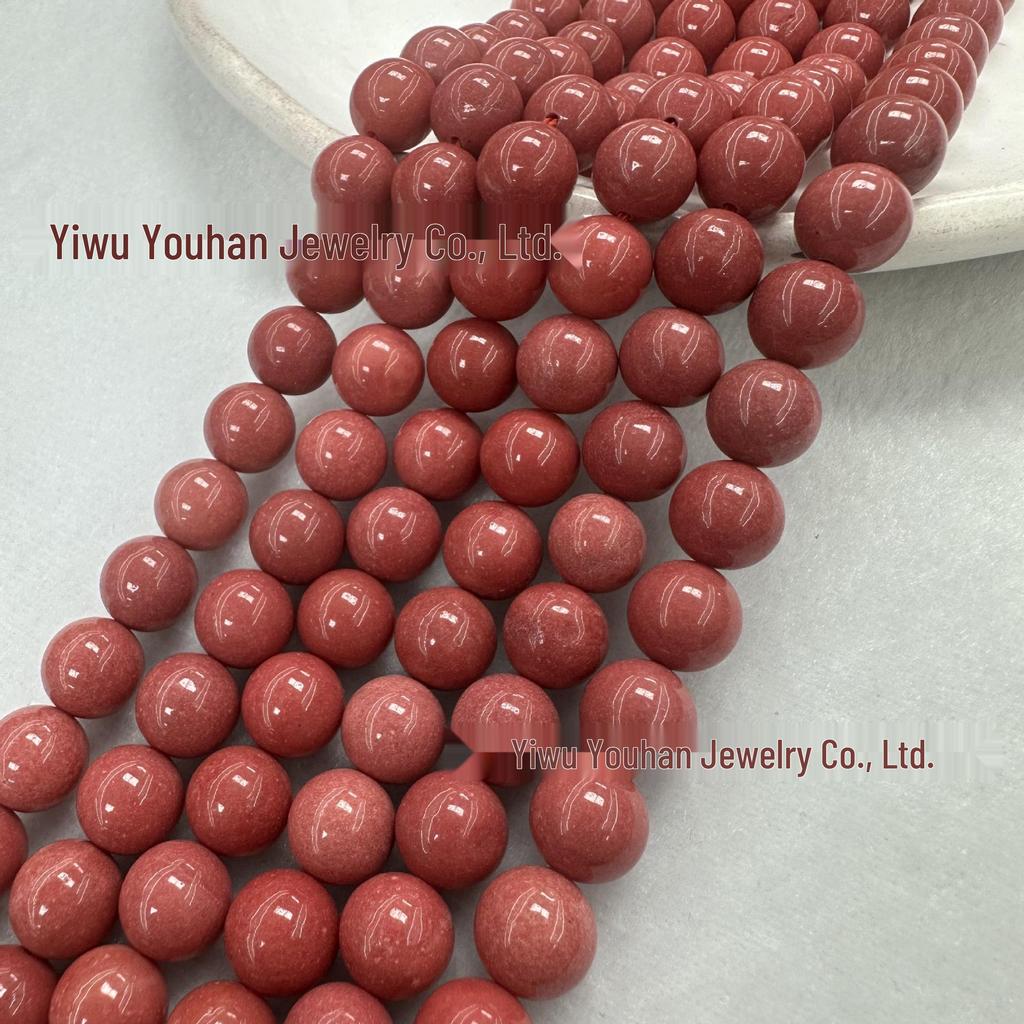 Natural White Stone Enhanced 6-10mm Round Beads String for Three-Color Alxa Bracelet Necklace Accessories
