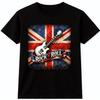 Union Jack Guitar T Shirt Vintage Rock N Roll Music Graphic UK Flag Tee