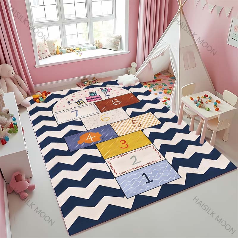 New To Hopscotch Printed Carpet! Beautify The Space, Anti-slip Sound Insulation, Living Room Bedroom Area Can Used Mat Kids Gift