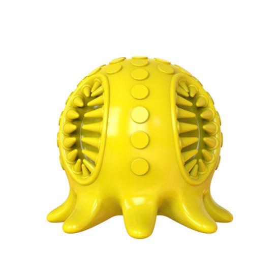 TPR Octopus Dog Chew Toy Bite Resistant Squeaky Floating Octopus Interactive Toy жёлтый