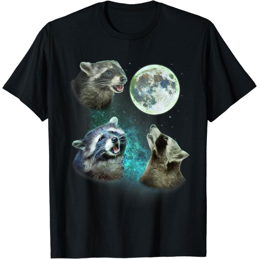 

EJaLa Three Racoons Howl at Moon 3 Wolfs - Funny Wolves Parody T-Shirt XXXXXL чорний