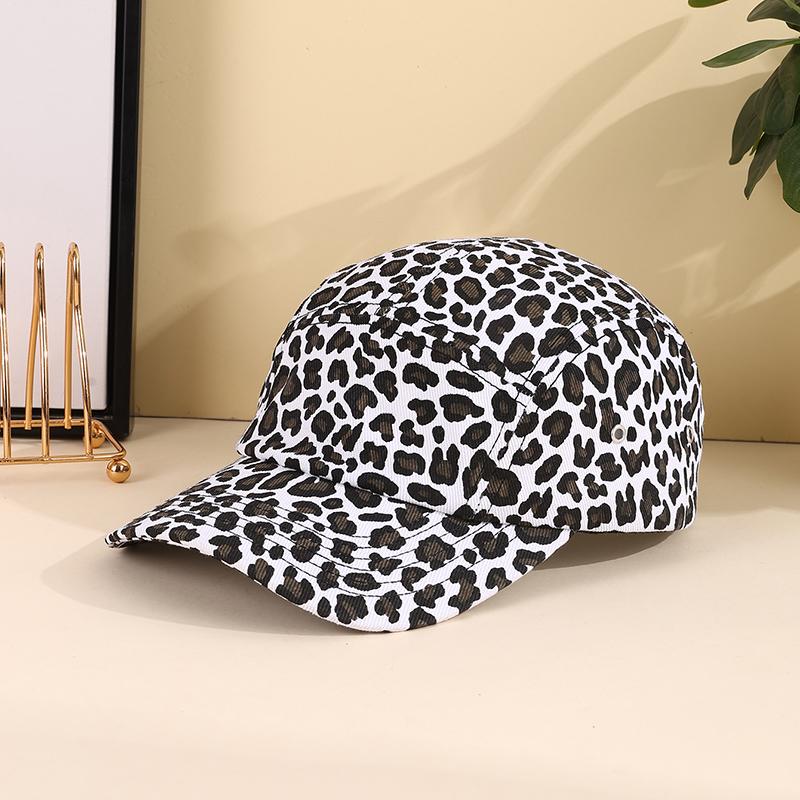 Cross-border Vintage British Leopard-print Patchwork Baseball Cap Side Vent Cap, Spice Personality Fashion Visor