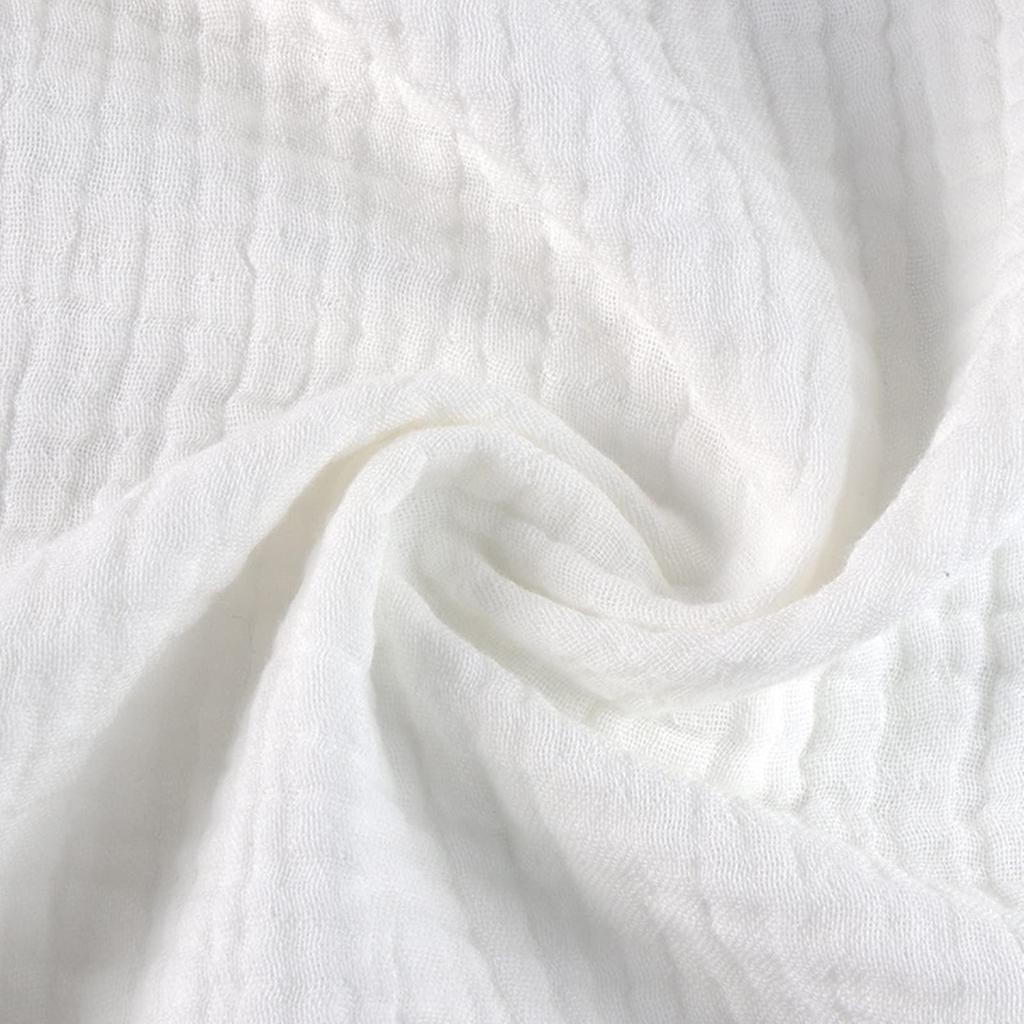 KINOKINO Double Gauze Solid Fluffy 135cm 2m Fabric, Color, Cotton, Handmade, (White, Approx. Wide, Approx. Long)