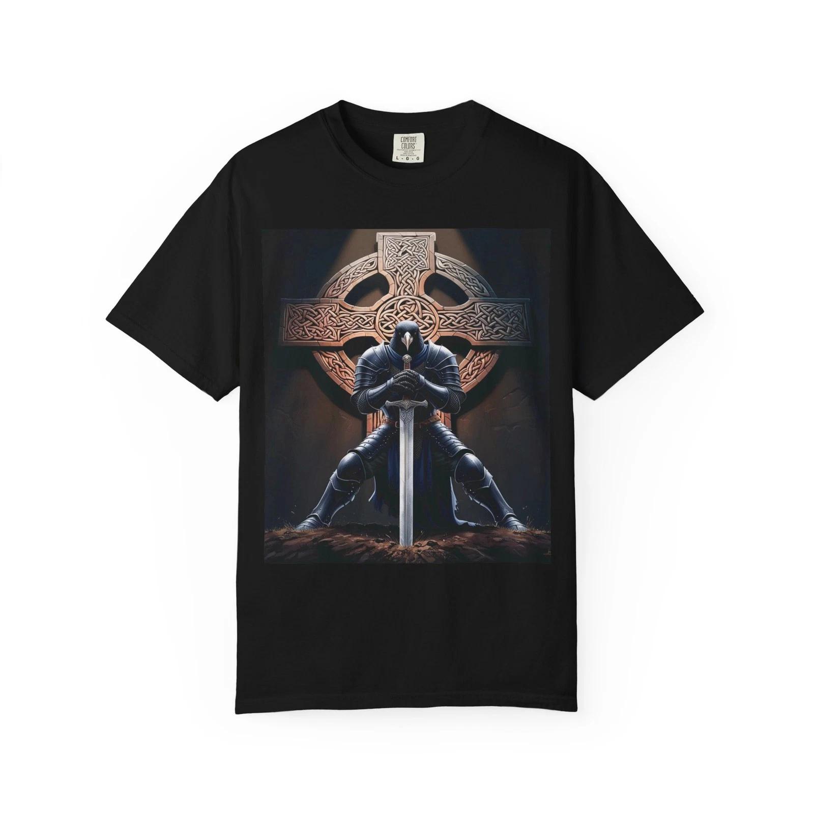 Celtic Raven Warrior Unisex T-Shirt, Graphic Tee L