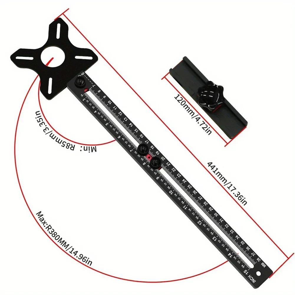 Metric Imperial Milling Groove Bracket Router Circle Jig Aluminum Alloy Milling Round Bracket For Trimming Machine/Woodworking