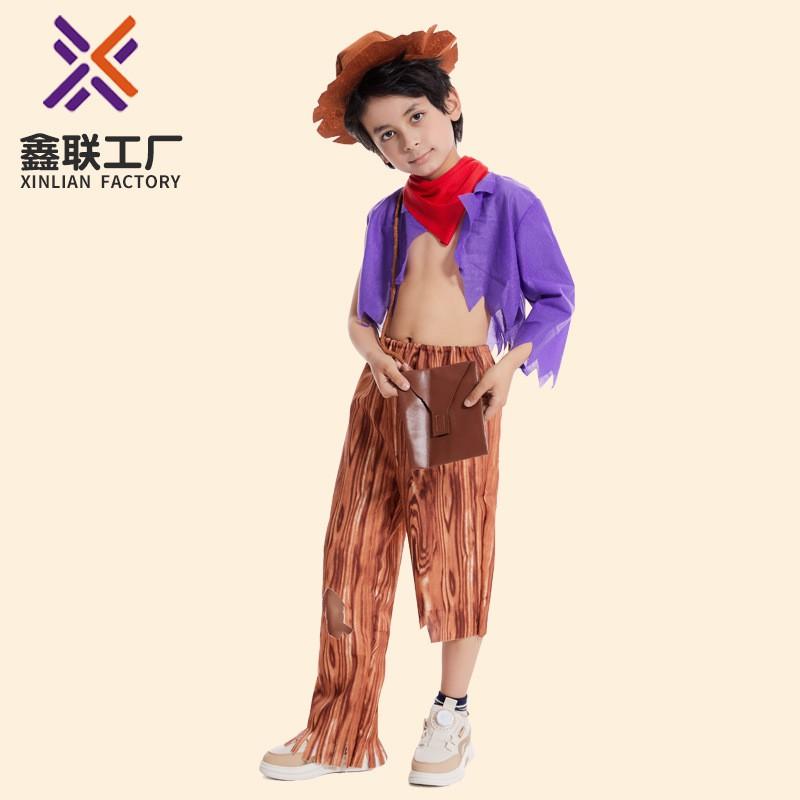 Halloween Costume Kids Tribal Primitive Cosplay Outfit Unisex Festival Stage Performance