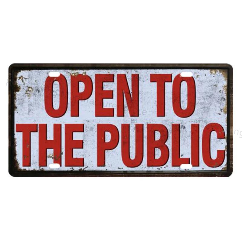 DORA Tin Sign OPENCLOSED Free WIFI License Plate Store Wall Decor Restrooms Tin Sign Vintage No Smoking WC Metal Sign Painting Plaques Poster