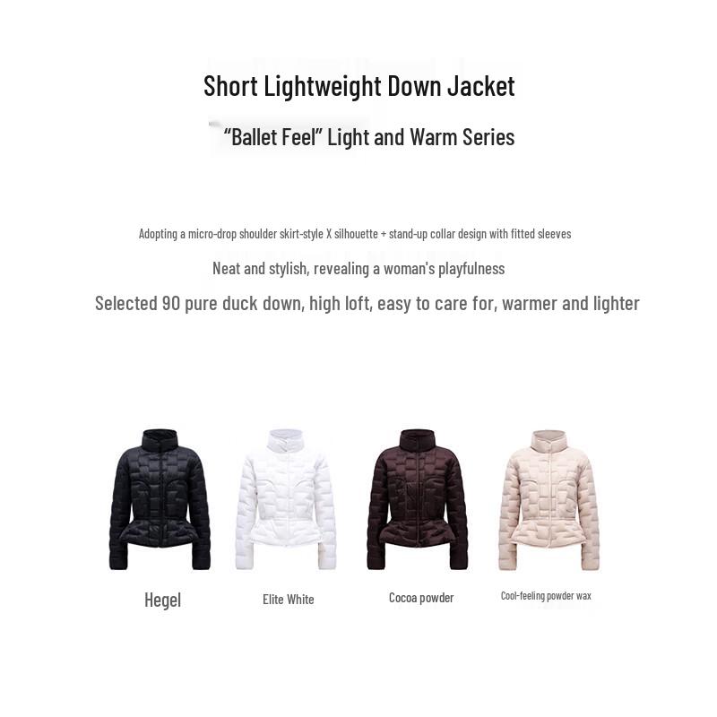 JINYUJIE Women's Lightweight 90% Duck Down Short Stand Collar Jacket