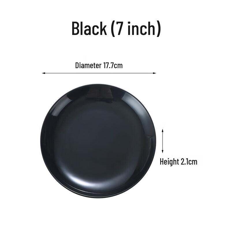 Black Thickened Melamine Dinner Plates (10-Pack)