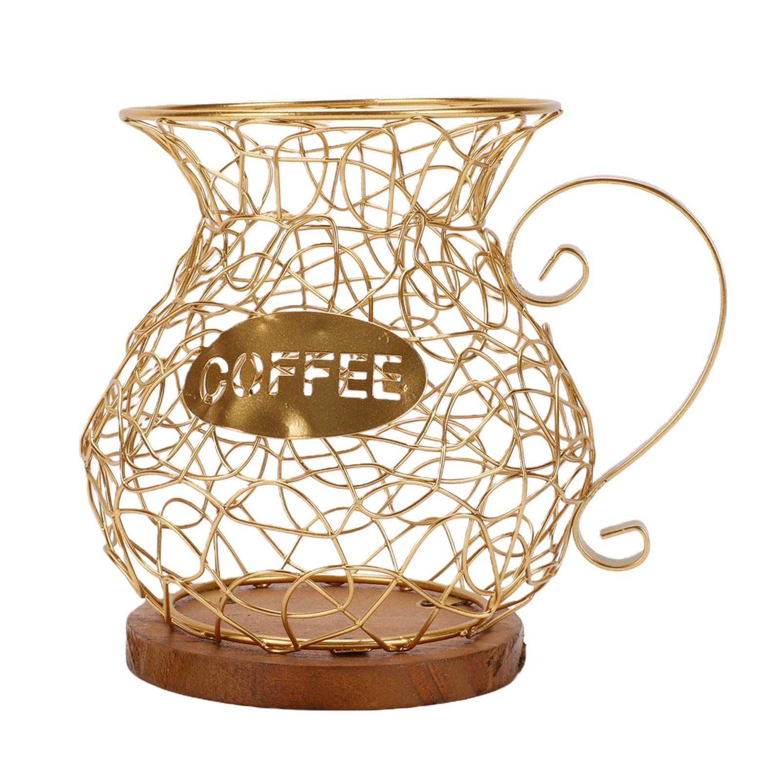 Sportssss Black Coffee Pod Holder Organizer Sturdy Versatile Coffee Capsule Storage Basket For Kitchen Counter Office Desktop