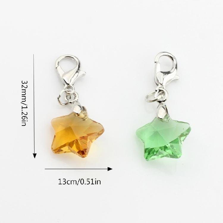 Popular Alloy Earrings Accessories Colorful Five-Pointed Star Pendant Keychain Lobster Clasp Keyring Bag Accessory