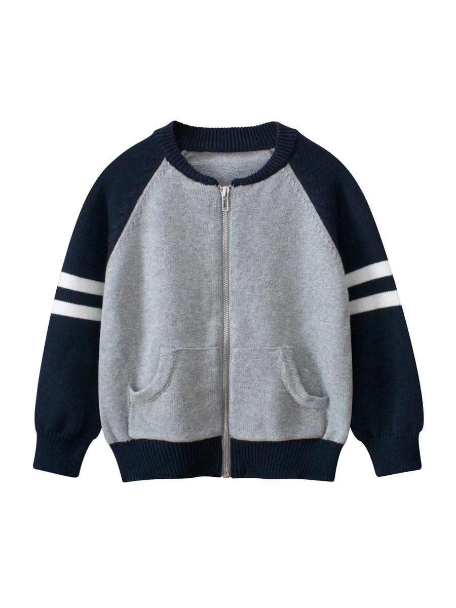 27kids Children s Spring Zipper Cardigan - Stylish Boys Knitwear 130 cm серый