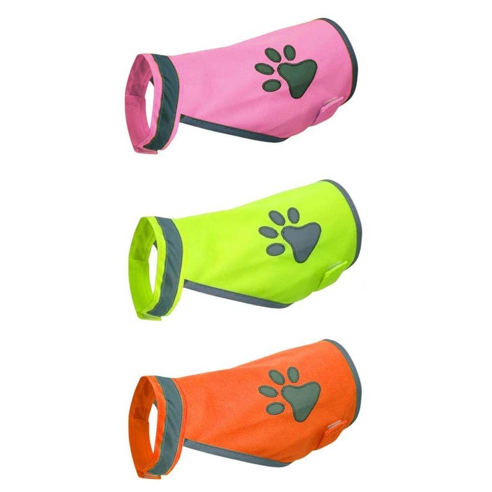 Giacca Visibilità Regolabile per Cuccioli, Abbigliamento Fluorescente Riflettente per Animali Domestici per Passeggiate Notturne