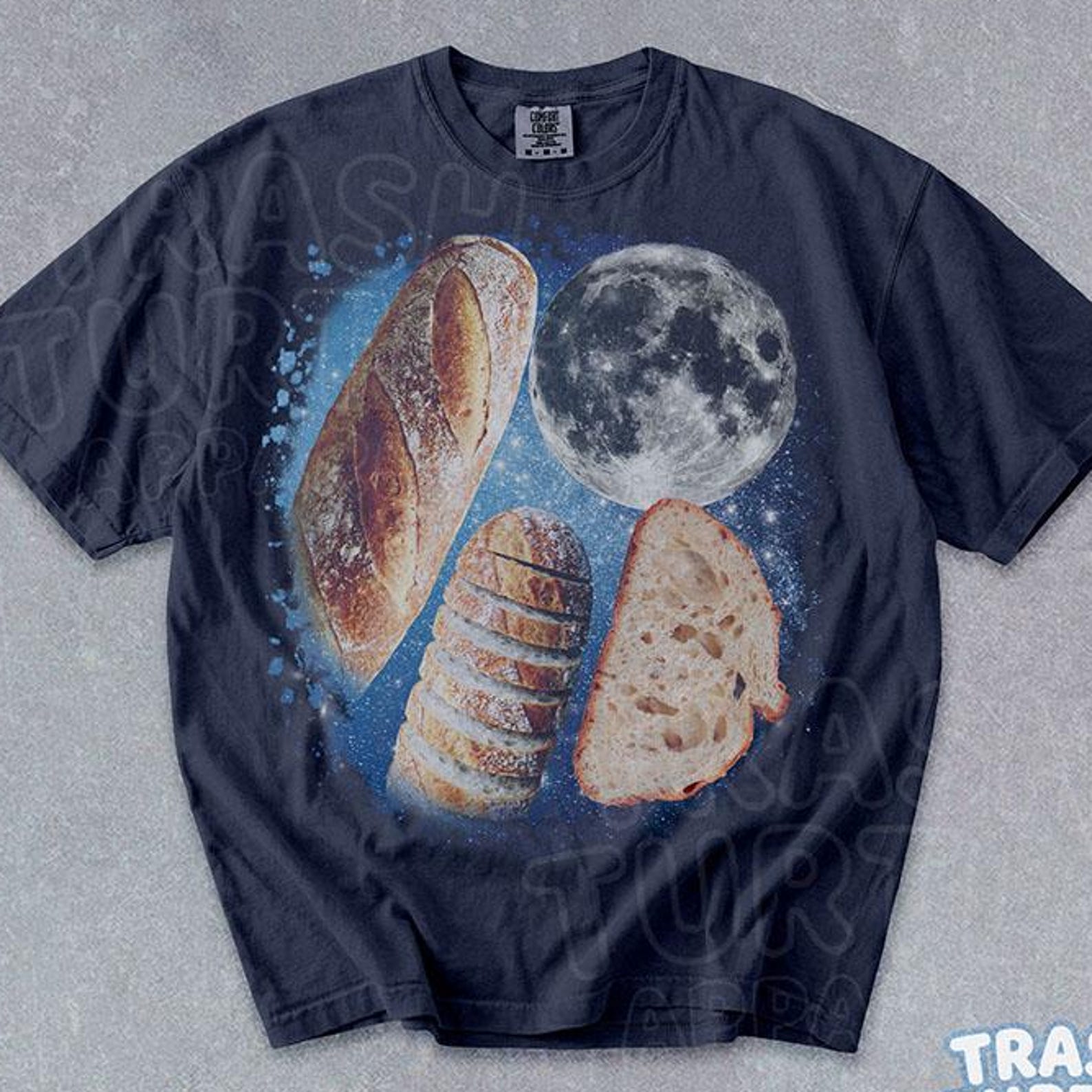 Three Sourdough Shirt Vintage Sourdough Bread Lover TShirt Sourdough Moon T-shirt Funny Bakery Graphic Tee 2XL