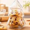 Snowflake Pattern Xmas Candy Jar Transparent Cookie Jar  Dessert Table Display