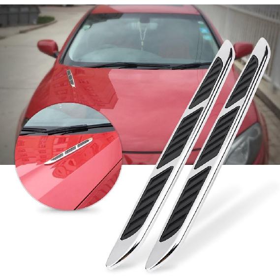 Ejoyous Car Exterior Decorative Trim, 2pcs Car Exterior Hood Side Door Air Vent Cover Intake Grille Decorative Trim Sticker, Auto Decorative
