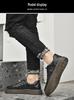 Men's Large Size Leather Casual Sneakers - Spring/Summer Breathable Cowhide with Soft Sole