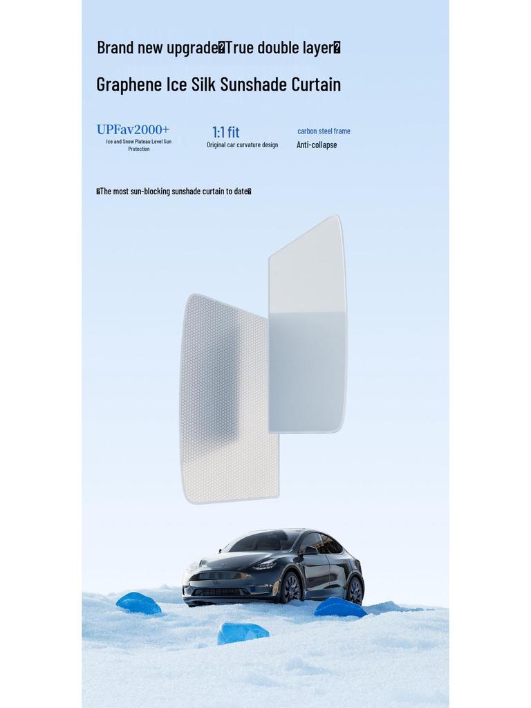 Tesla Model Y/3 Sunroof and Windshield Sunshade: Heat Insulation Accessory
