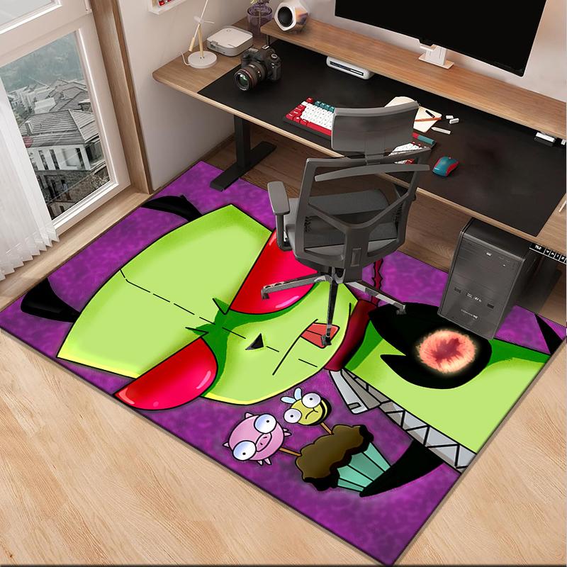 Alien Invasion Pattern Office Rug Chair Mat, Game Carpet, Suitable for Front Door, Bedroom, Living Room, Desk, Holiday Gift