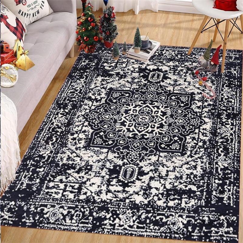 Klasyczne Europejskie Maty Zmywalne Odporne na Plamy Pełne Pokrycie Dywany do Salonu z Antypoślizgowym Chłonnym Dywanikiem Nocnym