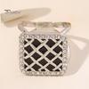 Scarf Ring Grid Square Ring, Rhinestone Silk Clip, Decorative Holder Slide Elegant Wrap for Women Neckerchiefs Shirts Shawls Buckle