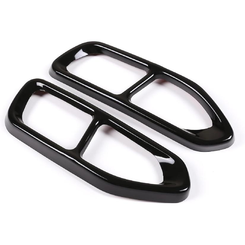 304 Stainless Steel Car Exhaust Tail Pipe Cover Trim For For BMW 7 Series G11 G12 730 740 750i 2016 2017 2018 (black)