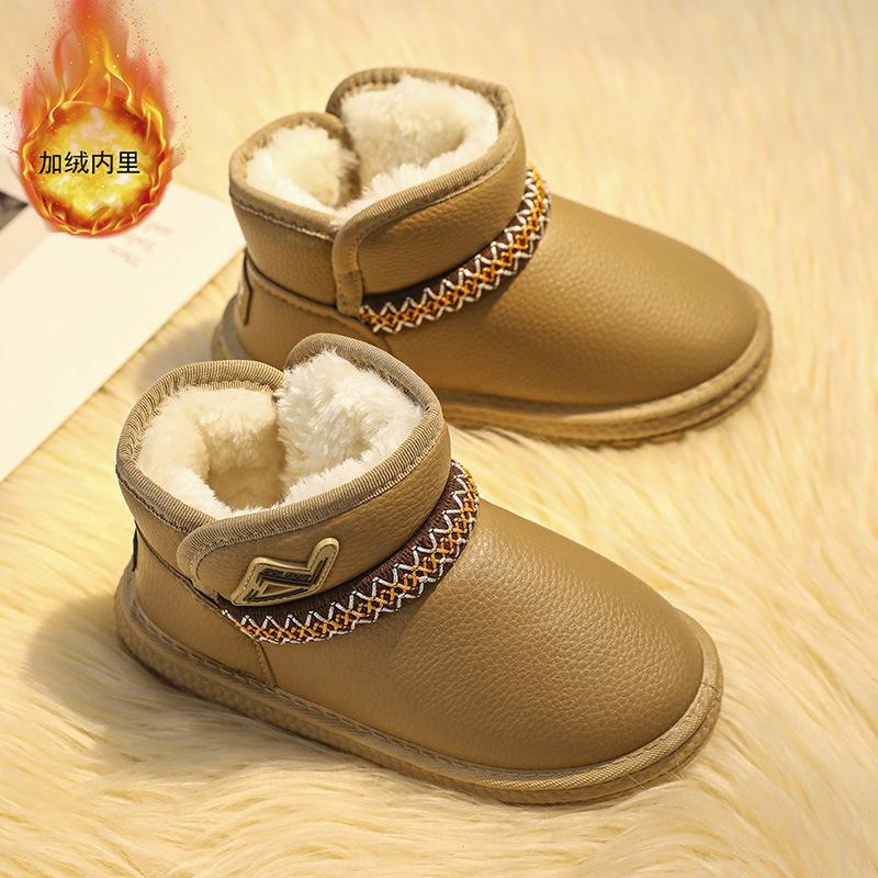 Girls' Baby Snow Boots Winter Velvet Thickened Warm Little Girl Cotton Shoes Korean Version Fashionable Versatile Lightweight Wool Boots