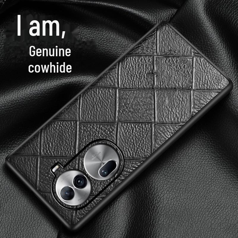 OPPO Reno11 Cowhide Diamond Pattern Leather Case - All-Inclusive Protective Cover for Reno11Pro