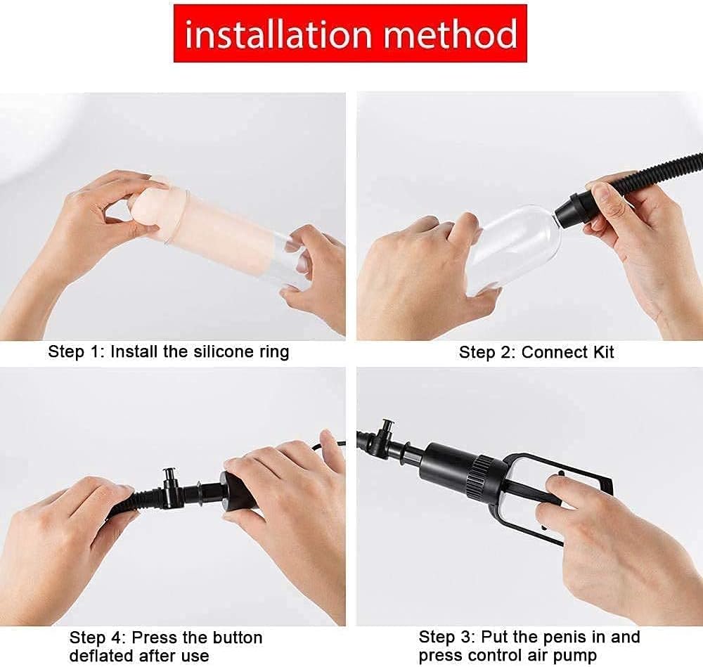 Male Penis Pump Physical Stretching Negative Pressure Vacuum Manual Penis Enlarger Dick Trainer Long-lasting Masturbation Device