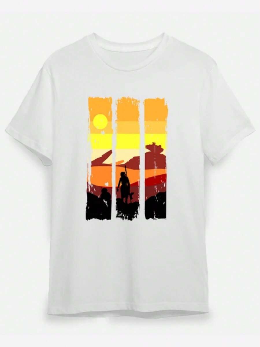 

Unisex s Casual Round Neck Short Sleeve T-Shirt Digital Print XXXL