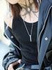 Shoveoff Svn-341 Simple Silver Bar Necklace