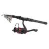 Fishing Pole Kit Complete with Telescopic Black Short Sea Pole Fishing Rod and Reel Combo for Outdoor