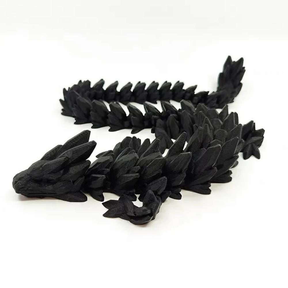 1Pc 3D Printed Gemstone Dragon Figurine-Iridescent Plastic Desk Decor, Ideal for Bedroom & Office, Perfect Gift for Christmas