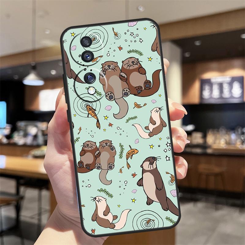 Sea Otter Pattern Case For Honor Magic 5 6 7 8 Pro Honor 200 400 50 70 90 Lite X8b X8c X9b X9c X9d Win RT Cover