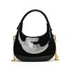 2025 Autumn and Winter New Fashion Glossy Commuter Bag Casual Versatile Patent Leather Crescent Bag Single Shoulder Armpit Bag Women's Bag