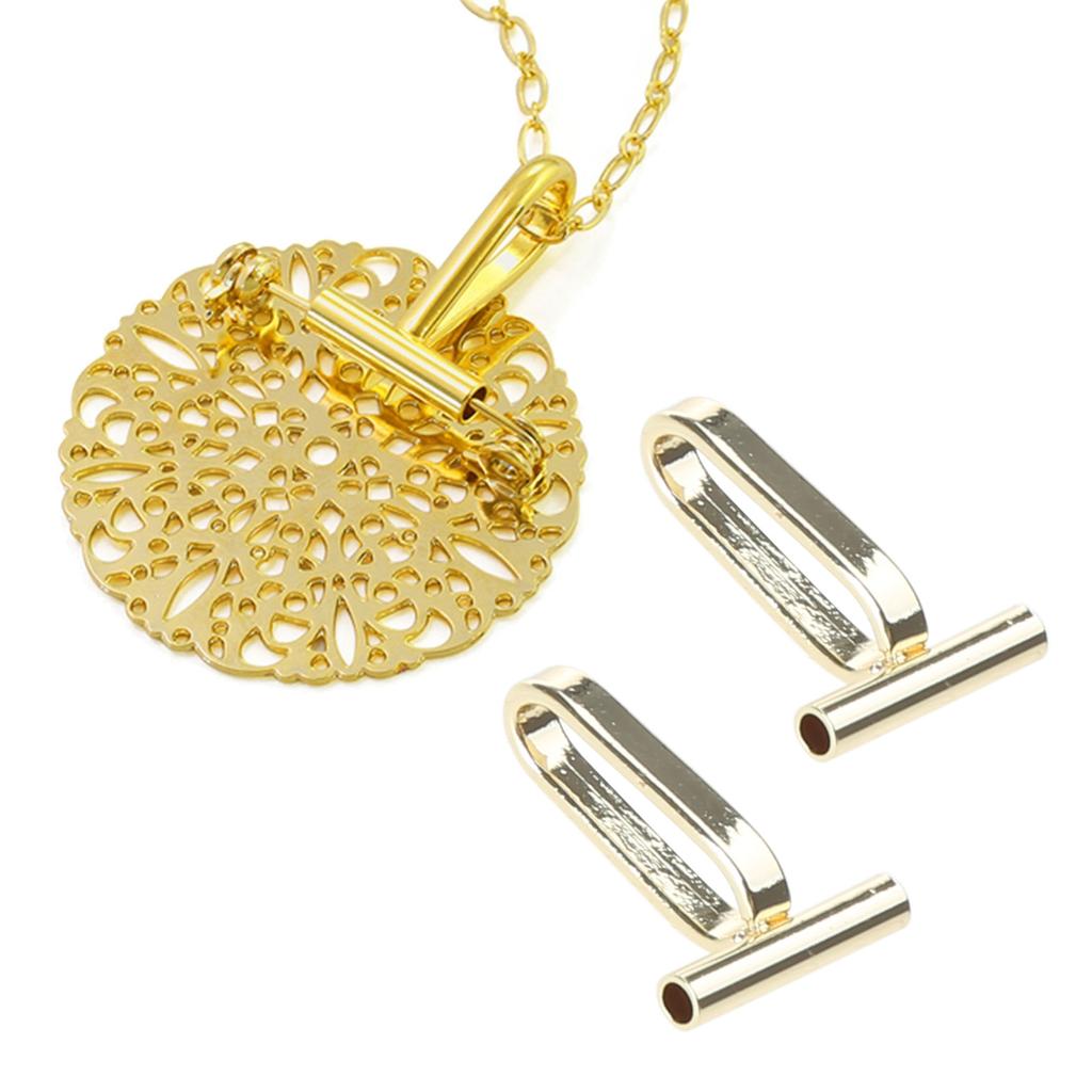 4pcs Copper Brooch Converters for Changing Brooches Pins To Pendant Gold Silver Color Charm Metal DIY Jewelry Findings