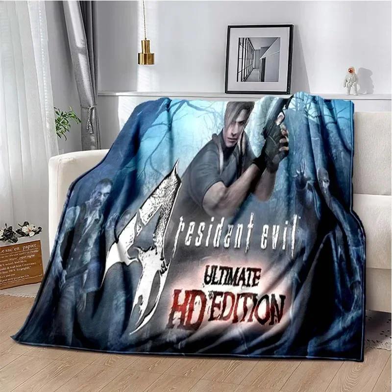 3D R-Resident Evil Gamer Area Blanket,Fashion Soft Cozy Living room Bedroom Sofa Bed Travel Blanket Child Birthday Gift