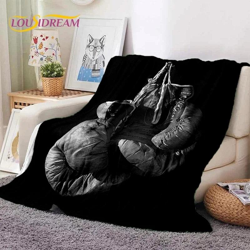 Guantoni da Boxe Pugile Combattimento Cartone Animato Morbida Coperta di Flanella per Letti Camera da Letto Divano Picnic, Coperta Plaid per Coprire Tempo Libero all'Aperto Regalo