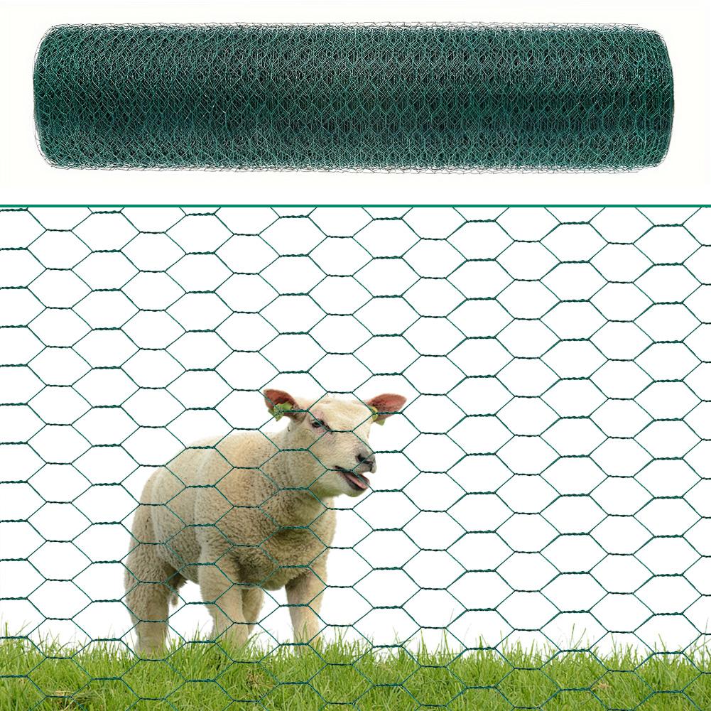 Chicken Wire 39.37x1200in Hexagonal Mesh Poultry Wire Netting PVC-Coated Chicken Coop Rabbit Wire Anti-Rust Metal Garden Netting