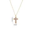 Stainless Steel Plated Pendant Necklace Women With Crystal Zircon Cross Charm Fashion Minimalist Locket Chain Jewelry