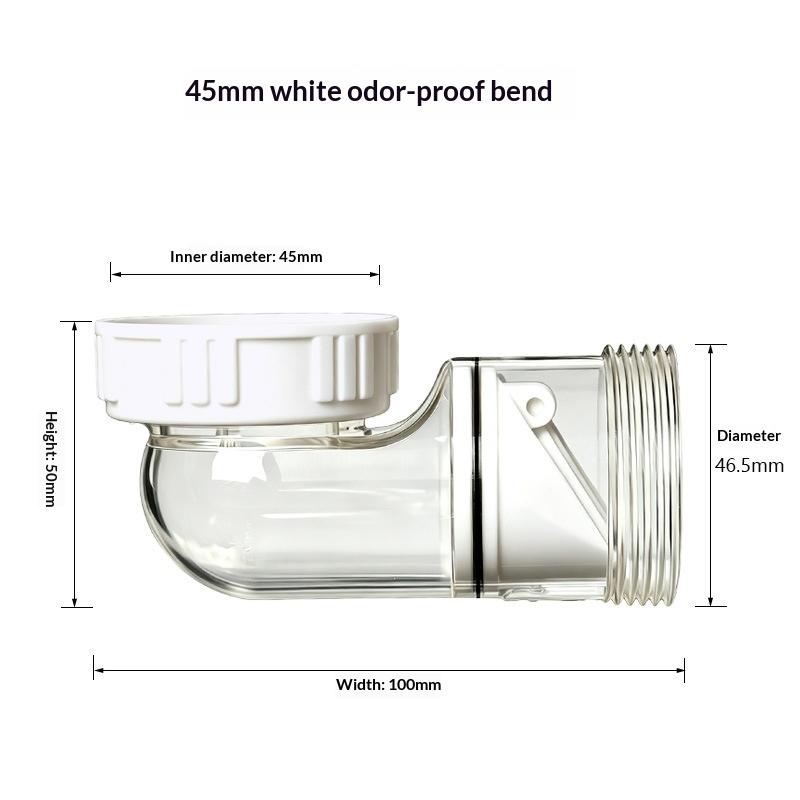 Joint Drainage Tube Pipeline Accessory Kitchen Sink Drain Pipe Drain Downpipe Wash Basin Drainage Pipe Odor Proof Curved Kit