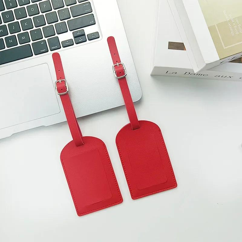 Travel Luggage Tag for Women Men Suitcase Identifier Label Baggage PU Leather Boarding Bag Tag ID Address Holder Accessorie
