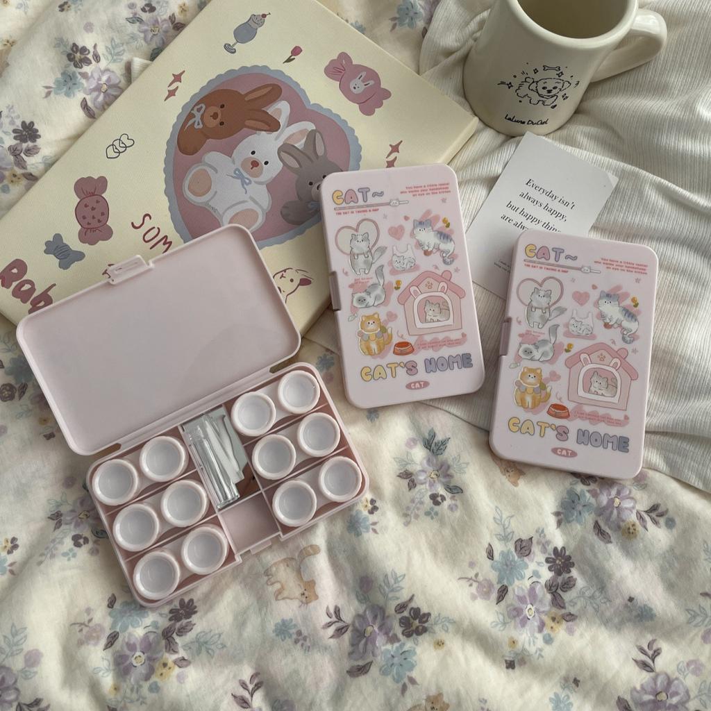 6 Pair /Set Mini Contact Lens Box Set Portable Travel Contact Lenses Storage Container For Beauty Pupil